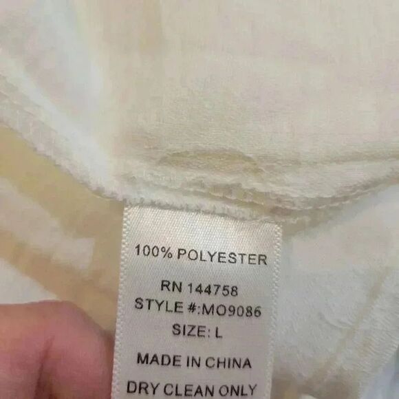 Ott Women's White Poly V-Neck Droop Sleeve Top NEW - Picture 10 of 11